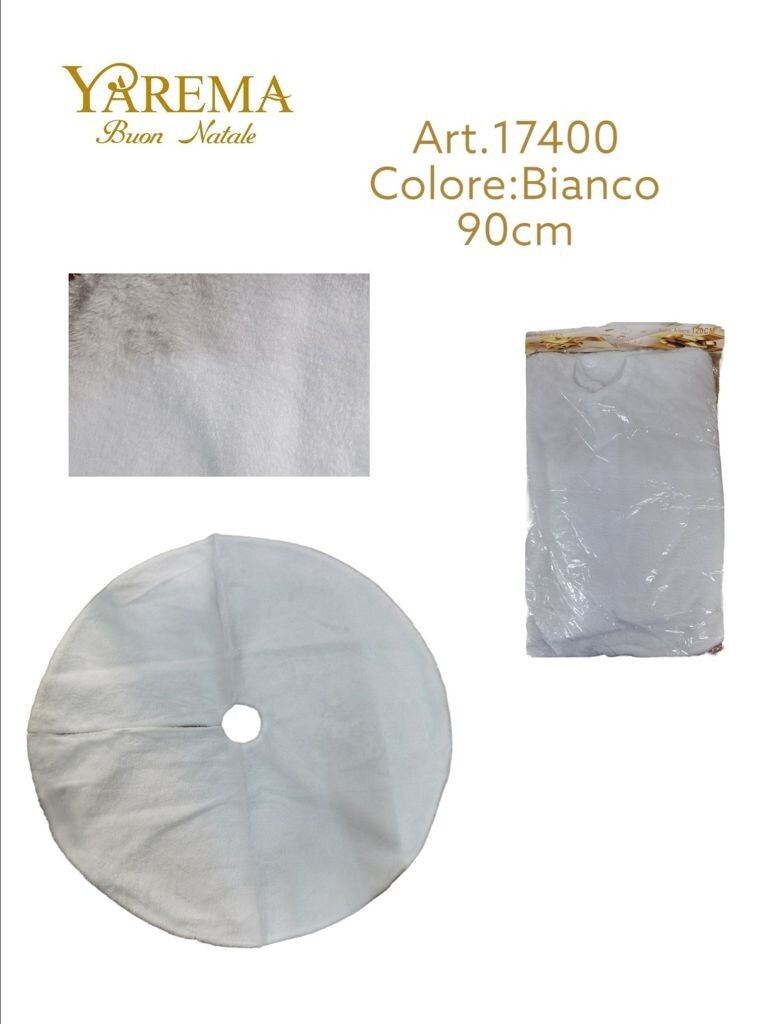 Albero di Natale Tappeto Gonna Copertura Sottoalbero Natale Bianco 90cm bal