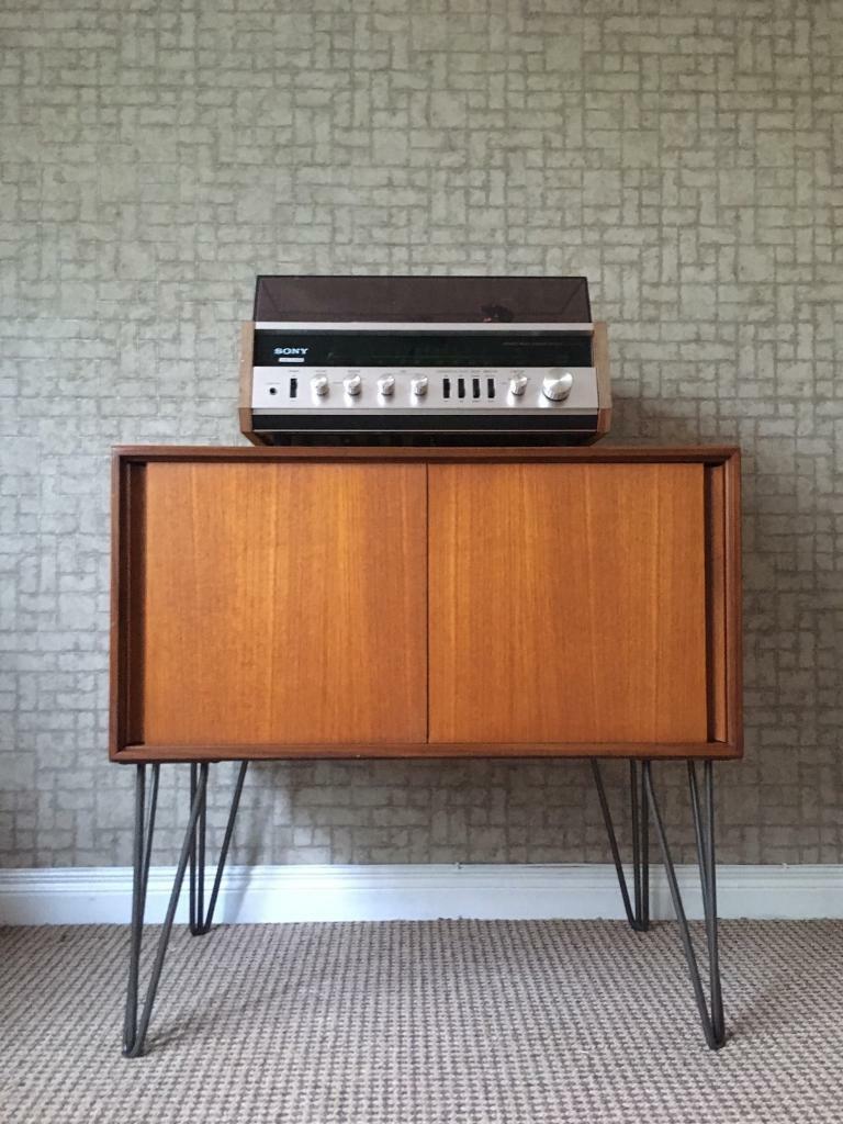 Vintage Retro Mid Century Teak G Plan Form Five Record Cabinet