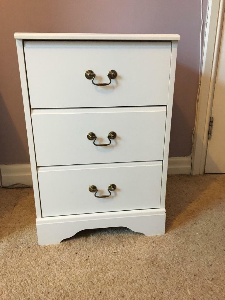 White bedside drawer with 3 drawers in Roundhay, West Yorkshire Gumtree