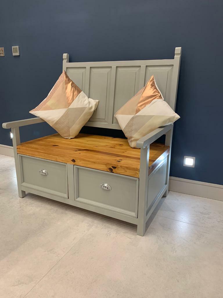 STUNNING GREY MONKS BENCH HALL DINING TABLE CHAIR | in Tandragee ...