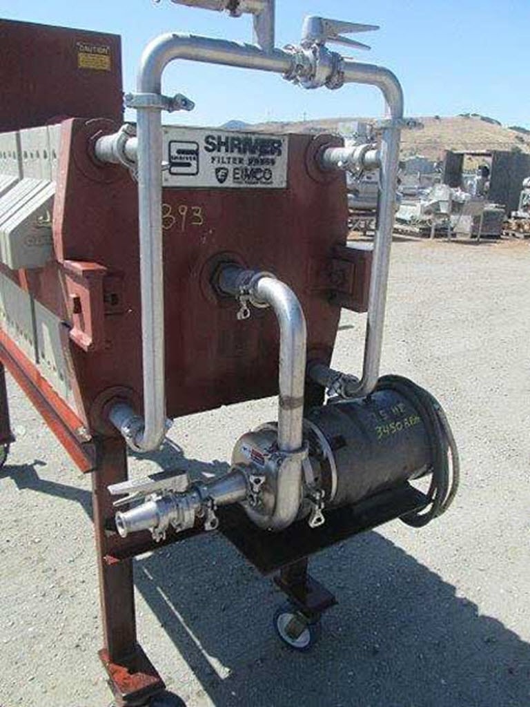 Eimco plate filter; Press size M630FB; 100psi; 29 tons