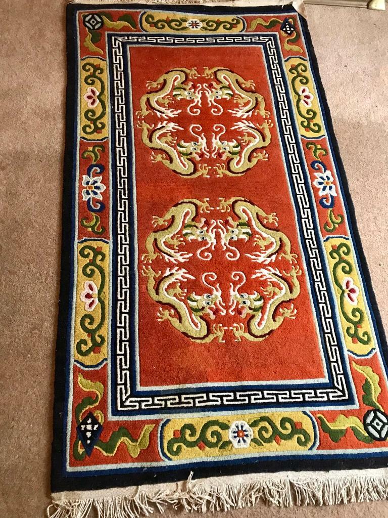 Fantastic unique hand made Chinese wool rug Now £55 in Pengam Green