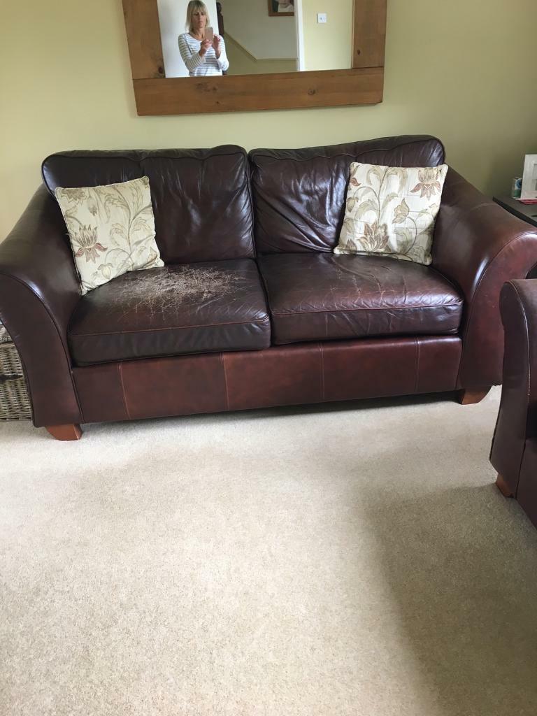 Free Marks Spencer Abbey Dark Brown Leather Sofa In