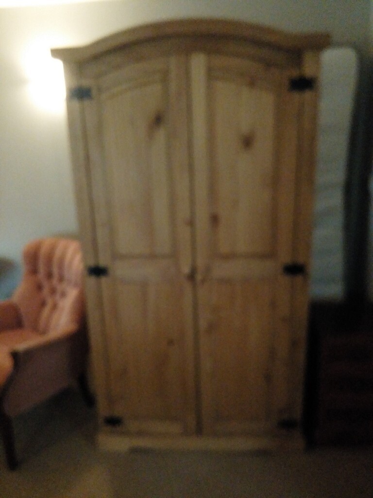 Solid Pine Wardrobe Carefully Looked After In Weymouth Dorset