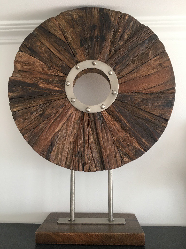 Handmade Decoration Piece Made Of Wood And Metal From California