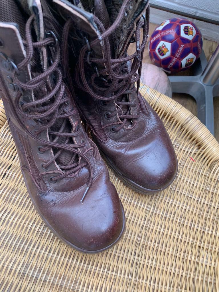 Brown Army/Hiking Boots w Polish Kit | in Christchurch, Dorset | Gumtree