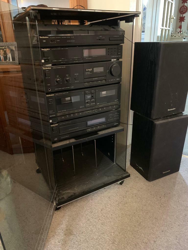 Technics hifi system stack with speakers and in Chelmsford