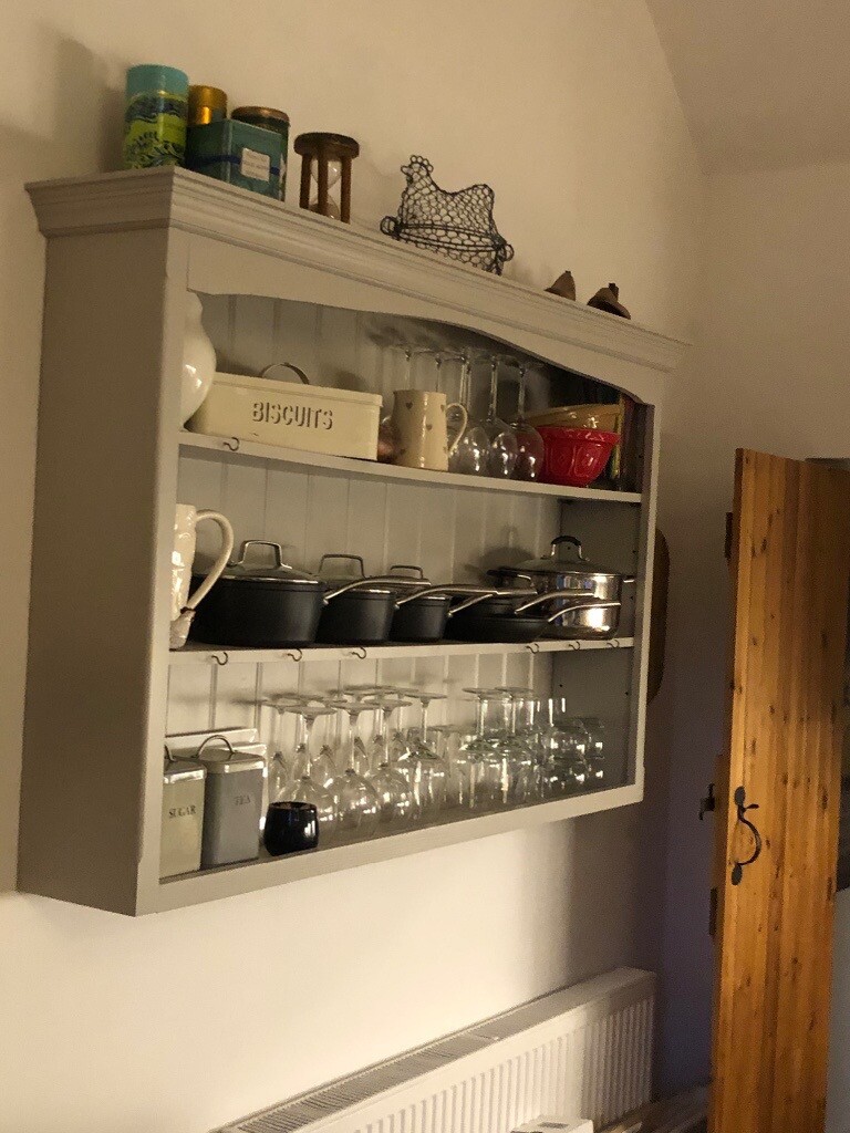 Large Country Pine Wall Shelf Unit (Painted F&B) in Diss, Norfolk