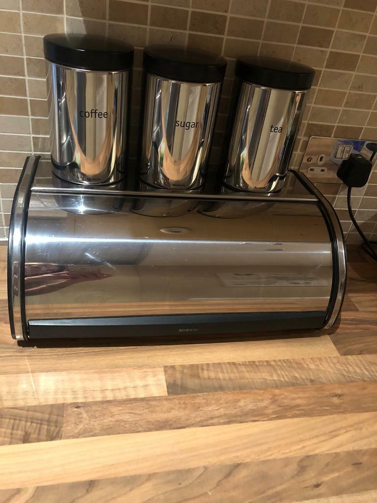 Brabantia bread bin/tea/coffee/sugar canisters in Broughty Ferry