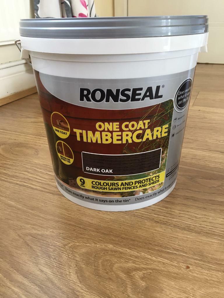 Ronseal One coat Timbercare paint Dark Oak 9L in Oldham, Manchester