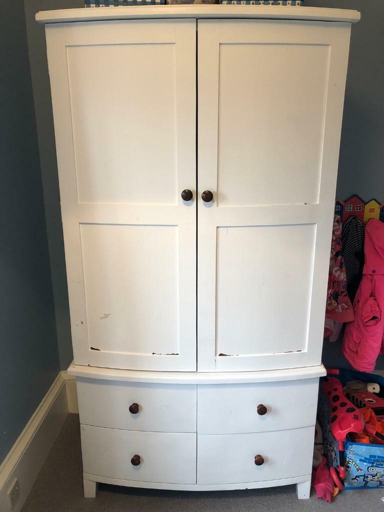 White solid wood double wardrobe in Southside, Glasgow Gumtree