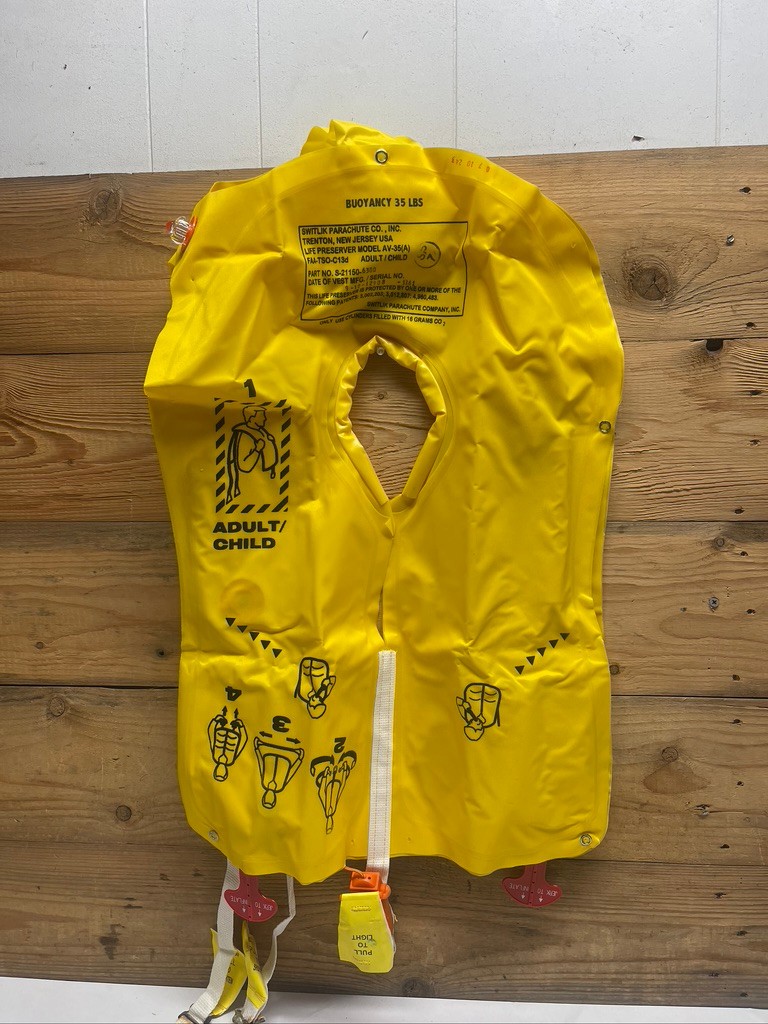Switlik AV-35A Adult Child Aircraft Inflatable Life Preserver Vest