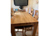 Oak table and 6 chairs