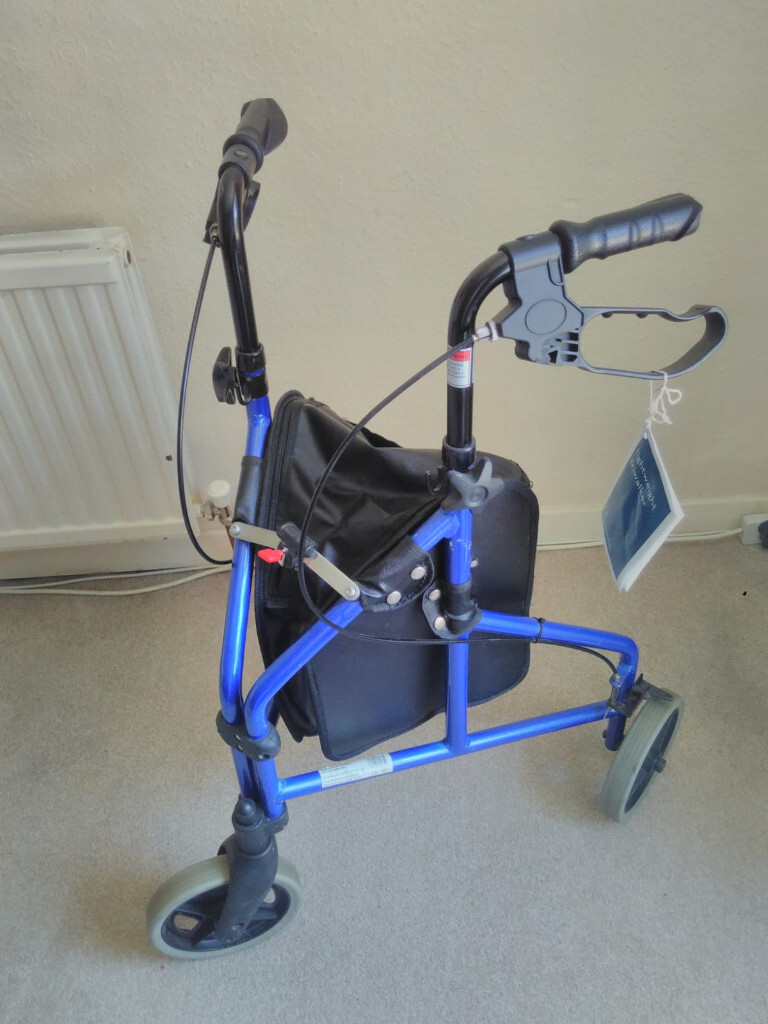Drive Medical Lightweight Tri Walker 3 Wheel Walking Frame with Bag