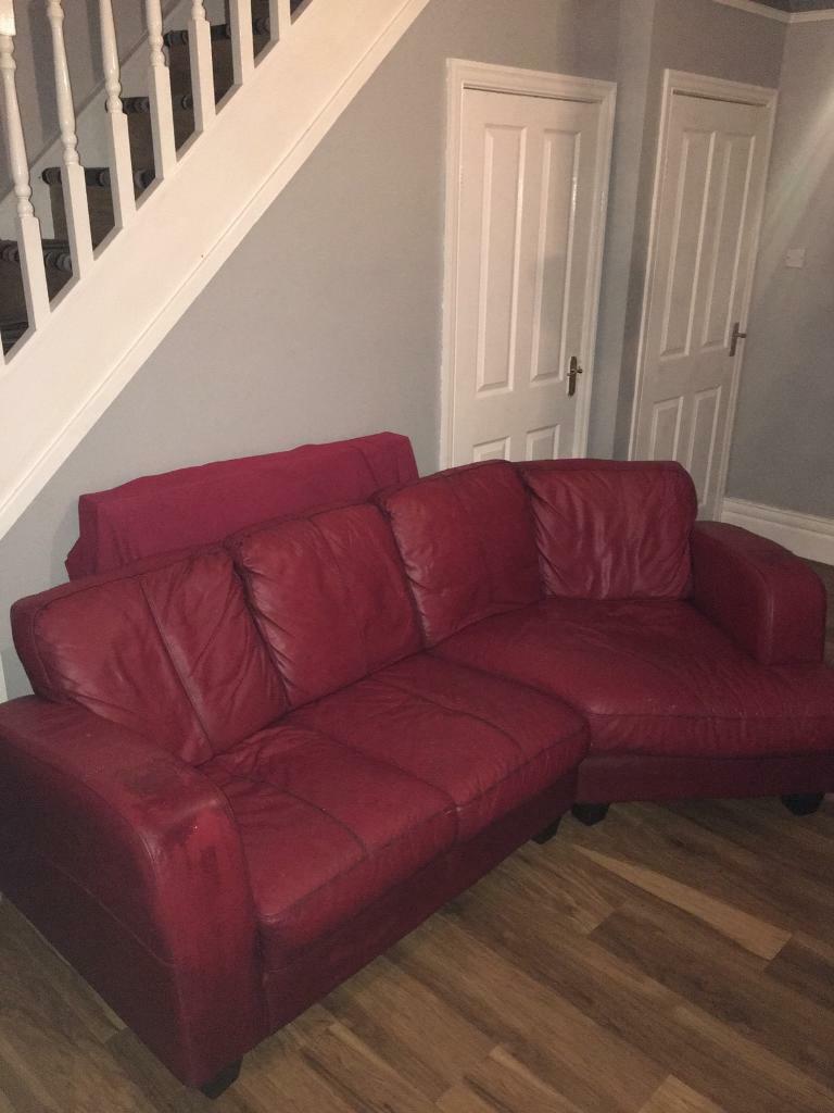 Real Italian Leather Sofa Couch Settee In Sunderland Tyne And