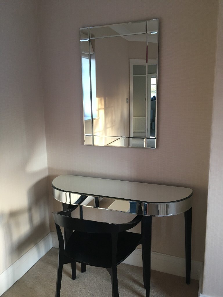 Laura Ashley Mirrored Dressing Table with Mirror and Chair in
