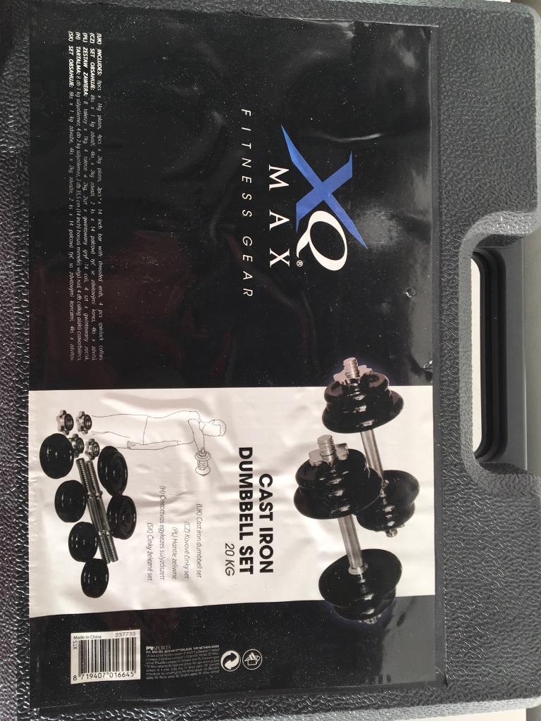 XQ Max Fitness Gear Cast Iron Dumbbell Set 20kg Brand New in Elgin