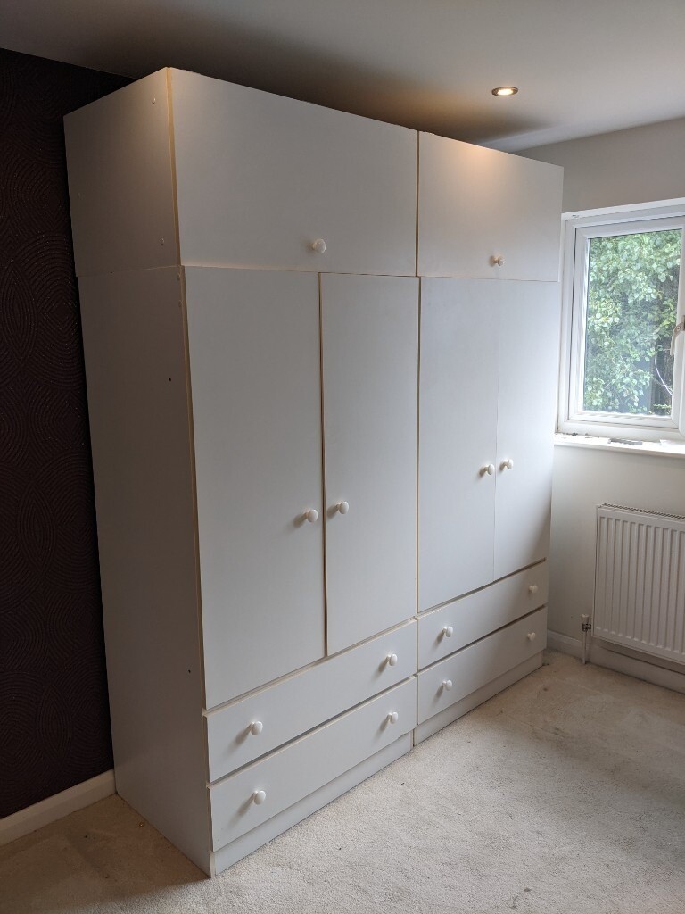 Two Double Wardobes with Two Top Box Storage Units in Poole, Dorset