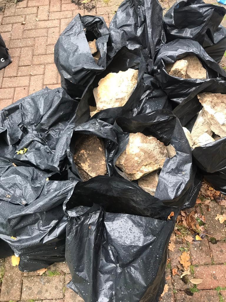 Garden landscaping man made rockery stone bags collection 