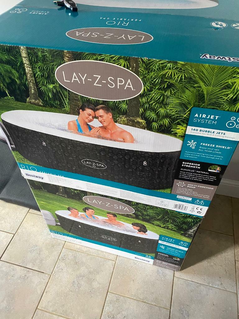 Brand New LayZSpa Rio 46 Person Hot Tub with Freeze Shield 2021