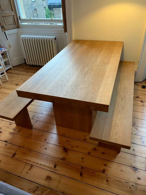 John Lewis Solid Oak Henry Dining Table 2x Benches In New