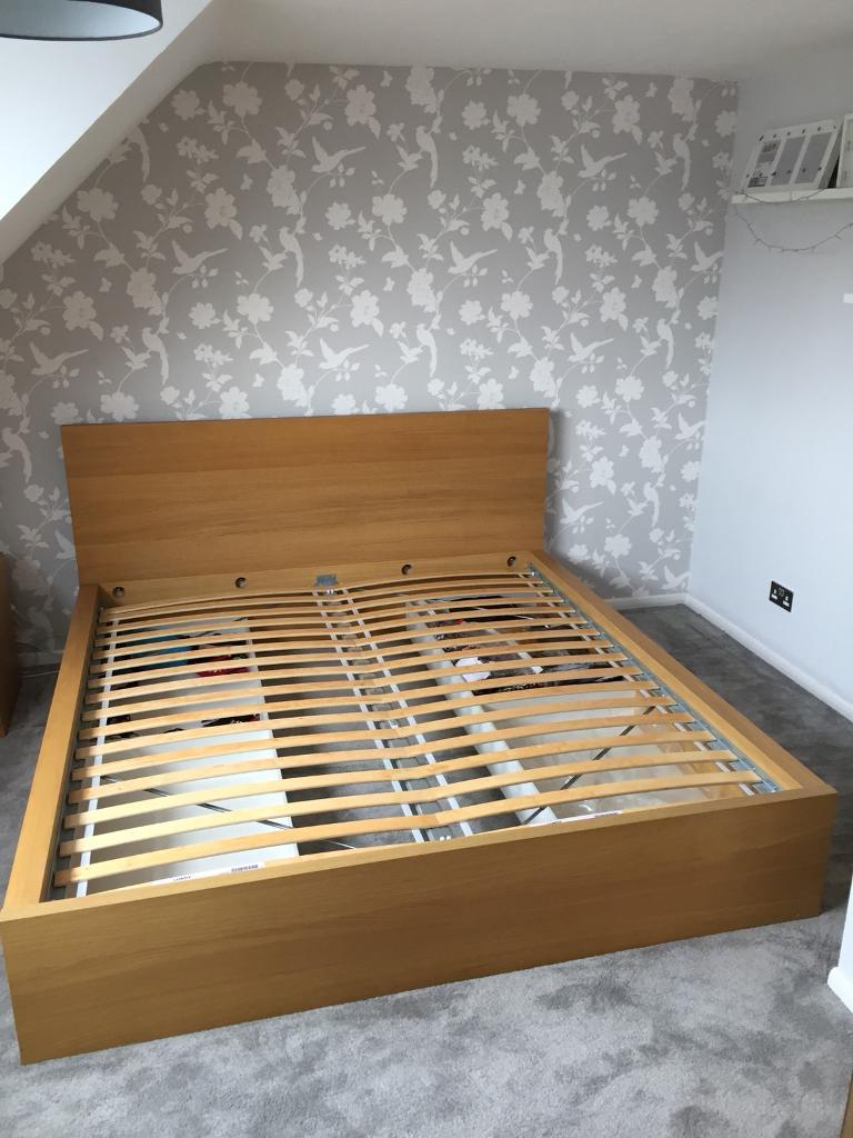Ikea Malm Beech Effect Super King Size Bed Frame In Leicester
