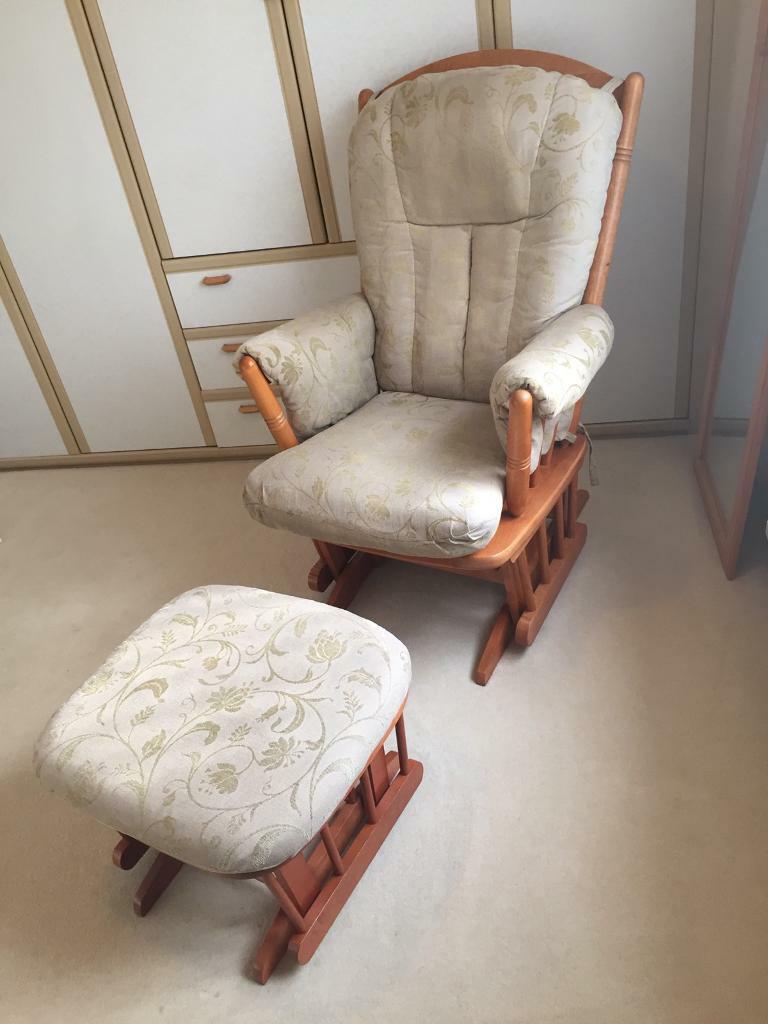 NURSING ROCKING CHAIR WITH ROCKING STOOL in Bradford, West Yorkshire