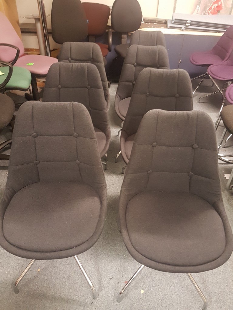 Grey Office reception chairs ,office meeting room chairs , office