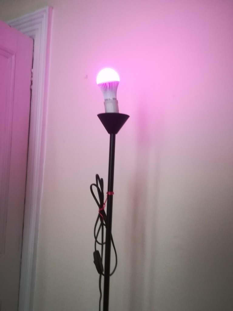 Floor Lamp With Multi Color Led Light Bulb With Remote Control In