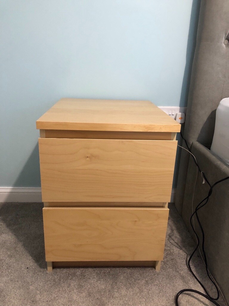 Oak Ikea Malm 2 Drawer Bedside Table X 2 Available In Morpeth