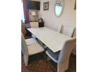 Dining table 6ft x 3ft white glass
