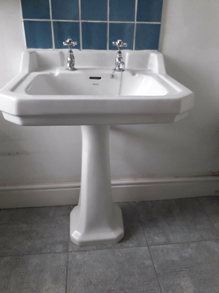 Bathroom sink and pedestal - $ 86