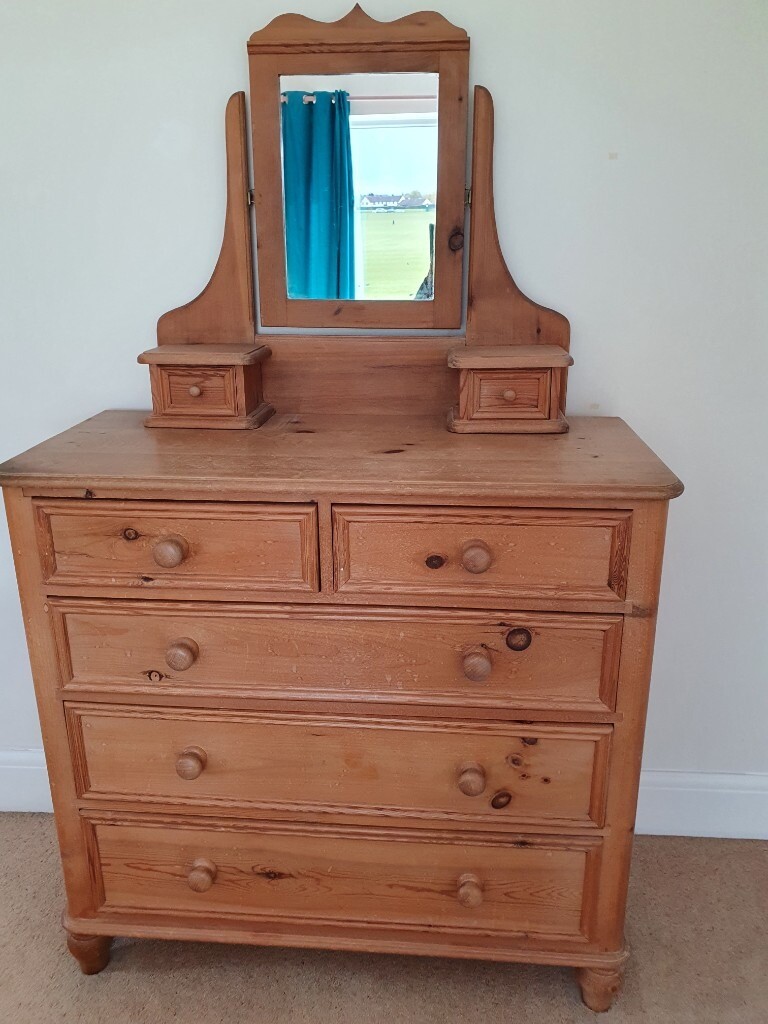 Antique pine chest of drawers plus mirror in Hartlepool, County Durham Gumtree
