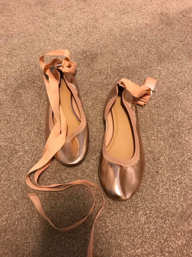 Top shop Rose Gold ballet pumps 7 in Anstey