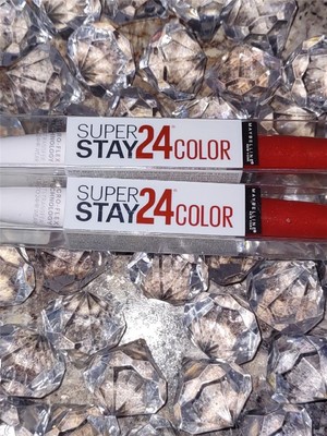 2 Maybelline Superstay 24 HOUR Lip Color # 032 CONSISTENTLY RED HOT Micro-Flex