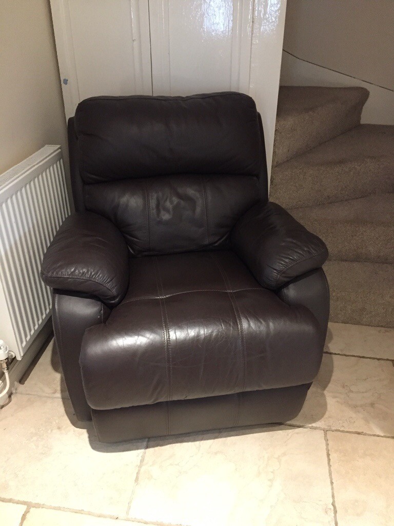 Brown leather recliner chair in Caerleon, Newport Gumtree