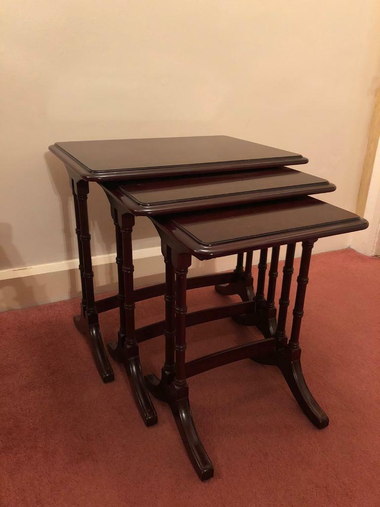 Vintage mahogany Parker Knoll nest of tables in Four Winds, Belfast