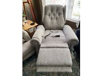 Riser/recliner powered chair Willowbrook Hanbury Plus with storage arm. As new.