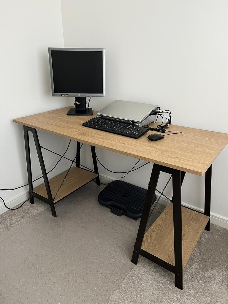 Habitat Trestle Table Office Desk Oak effect in Cramlington