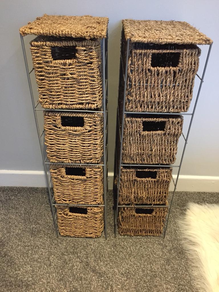 Two Wicker Bathroom Storage Drawers In Bromborough