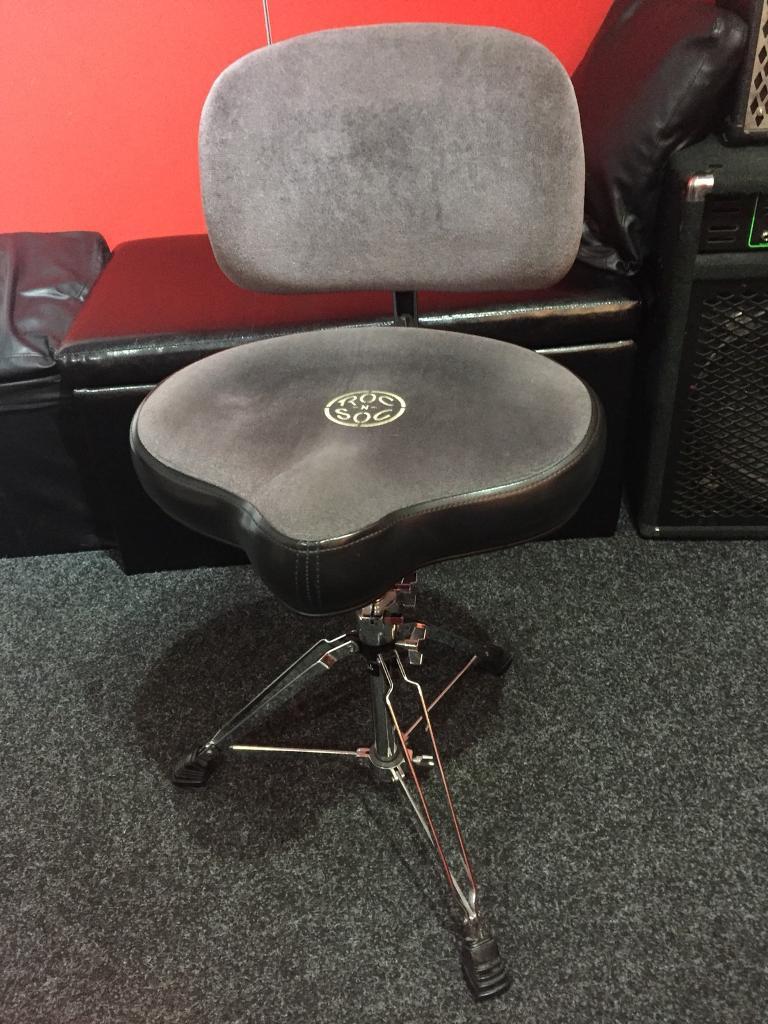 Roc n Soc Drum Stool Throne with Backrest and Ahead Swivel Base and