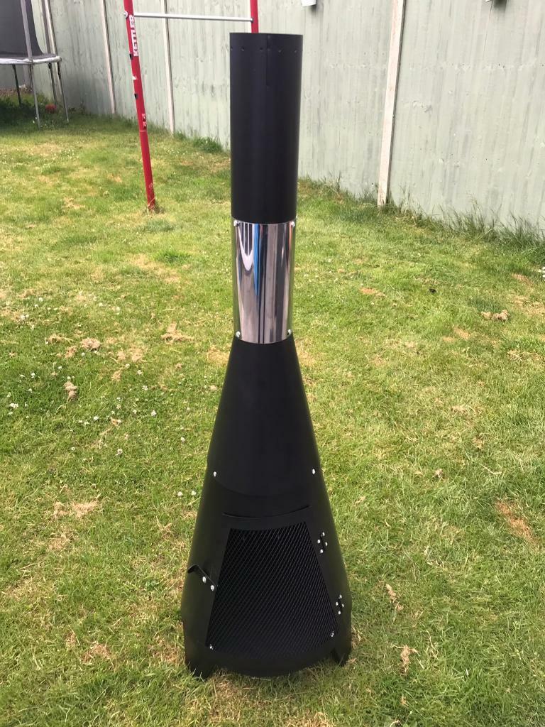 Brand new contemporary chiminea log burner garden fire pit in
