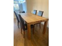 M&S dining room table and 4 chairs 