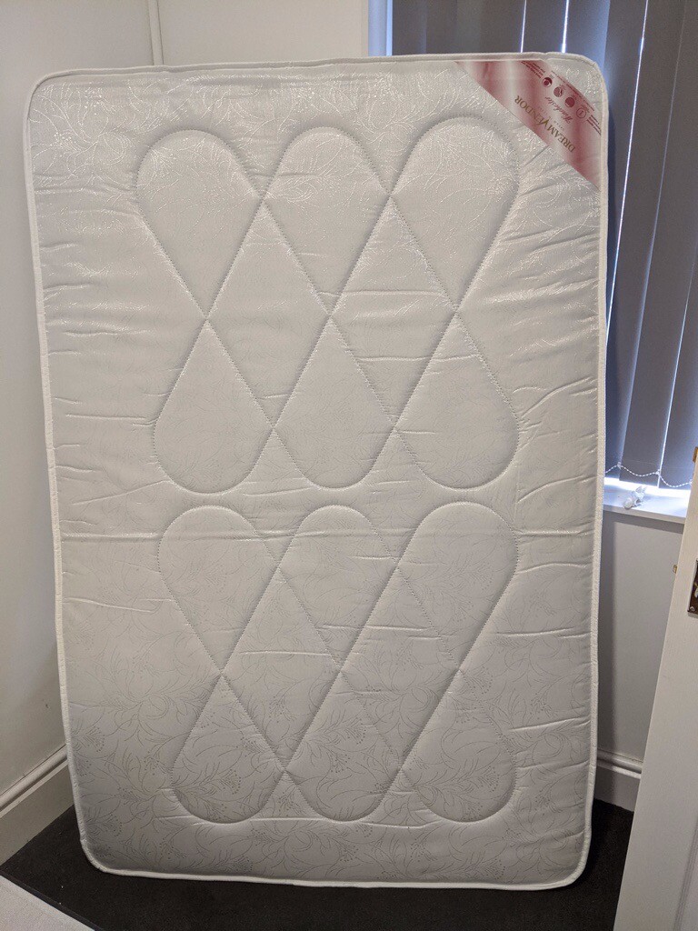 A small double mattress (4ft wide) width 120cm/4ft, length 185cm/6ft