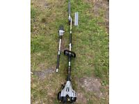 Petrol Hedge Trimmer, and Long Reach Pole Saw Attachment Set, TITAN, New.