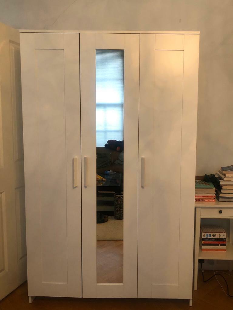 Ikea Brimnes White 3 Door Mirrored Wardrobe In Victoria London