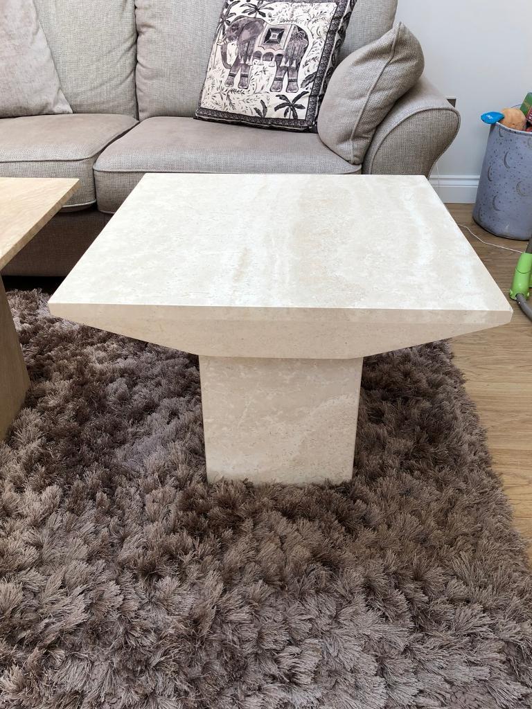 Beautiful Cream Marble Side / Lamp Tables / Table in Poole, Dorset