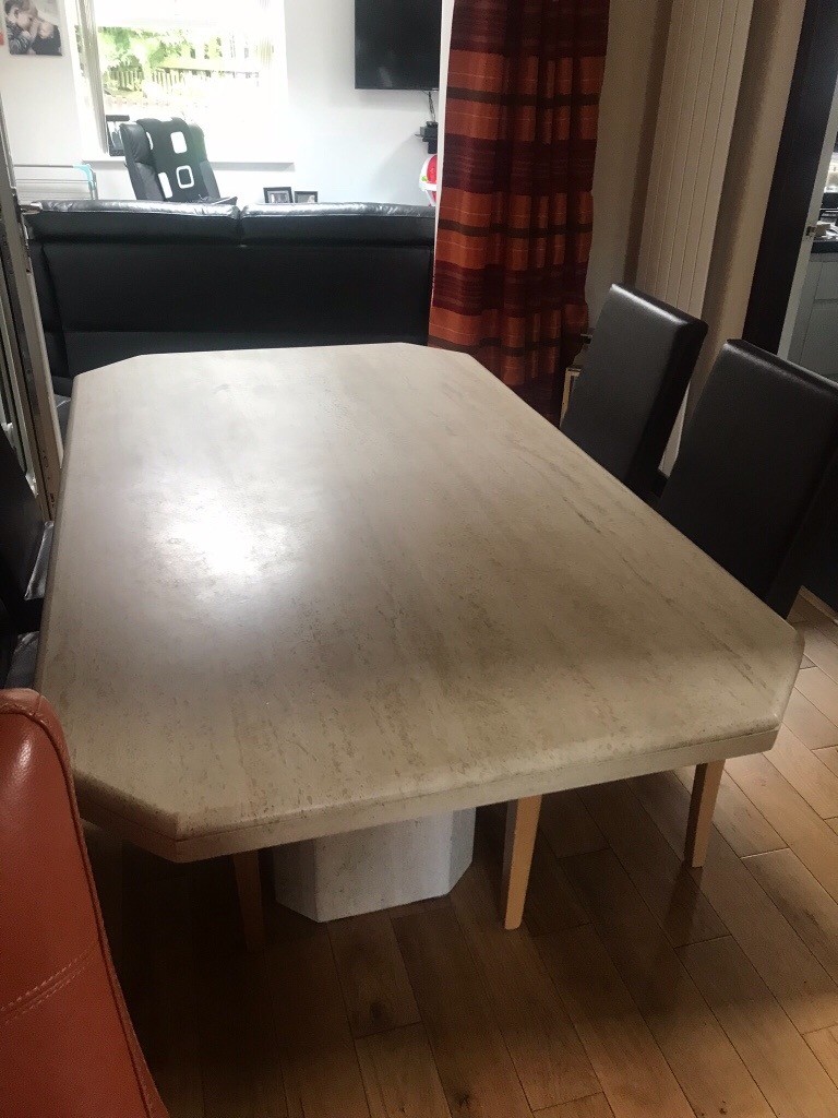 Marble dining table and 4 leather chairs | in Linlithgow, West Lothian | Gumtree