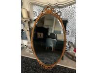 Large oval vintage mirror
