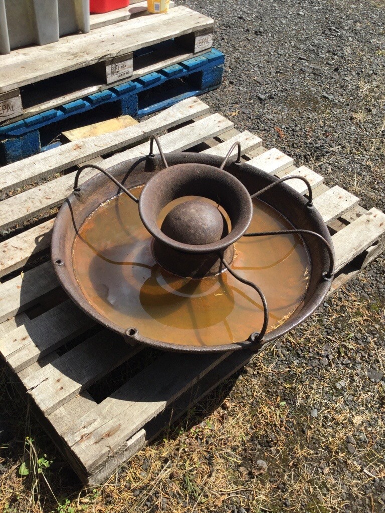 Vintage cast iron pig feeding trough planter in Portobello, Edinburgh